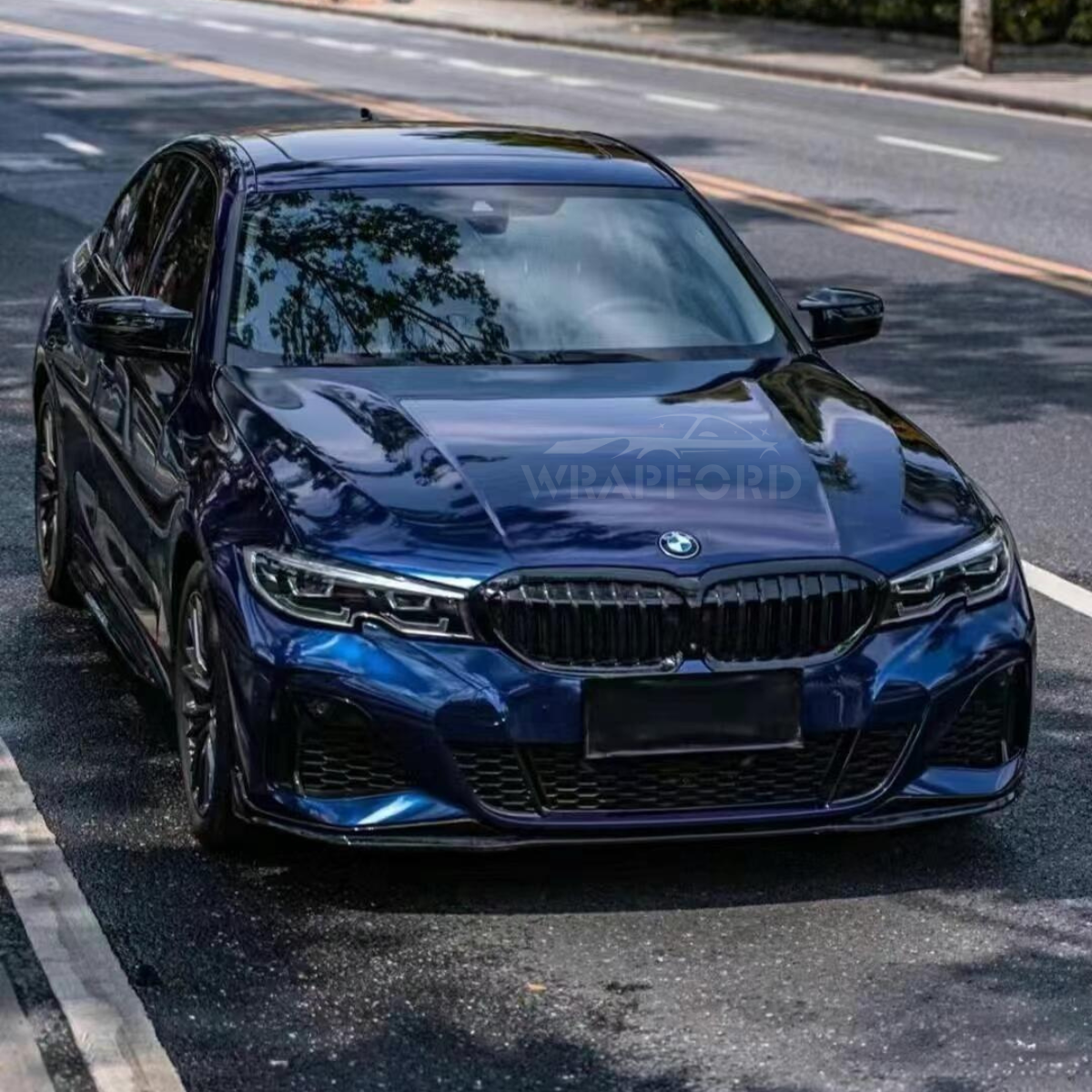 Glänzende Metallic Royalblau Vinyl Auto Folie