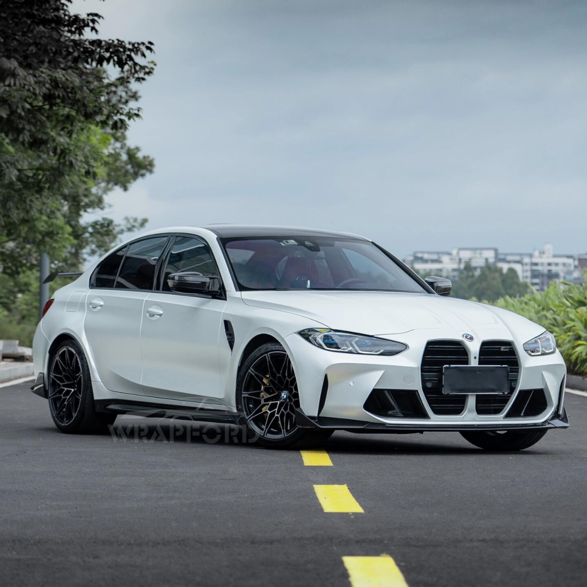 Satin Metallic Reinweiß Vinyl Auto Wrap