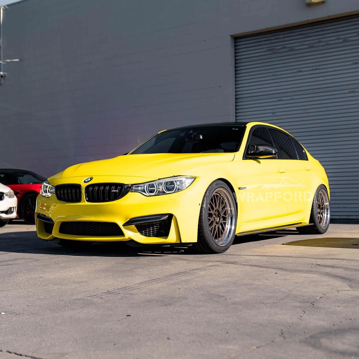 Hochglanz Racing Gelb Vinyl Auto Wrap