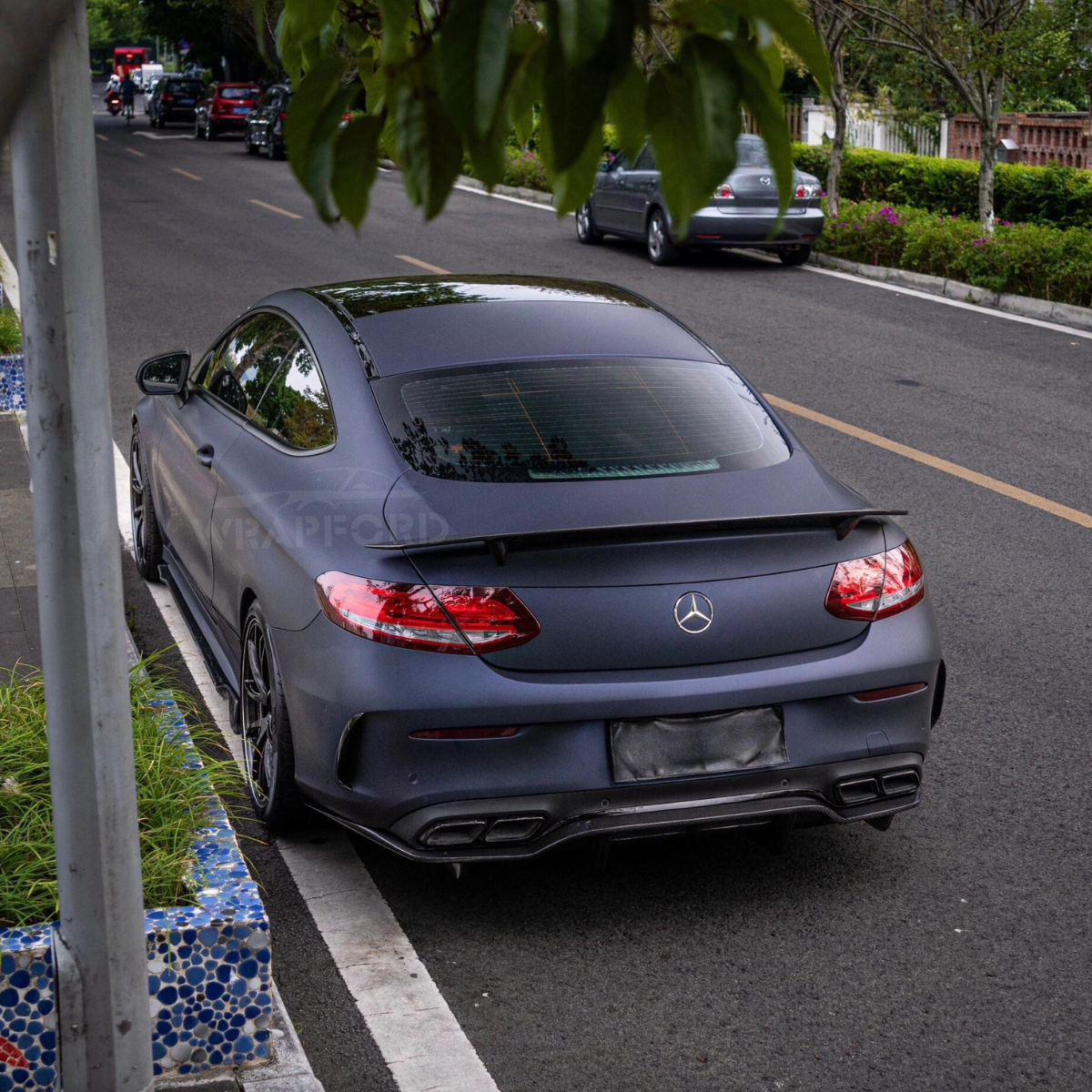 Matt Metallic Blau Schwarz Vinyl Wrap
