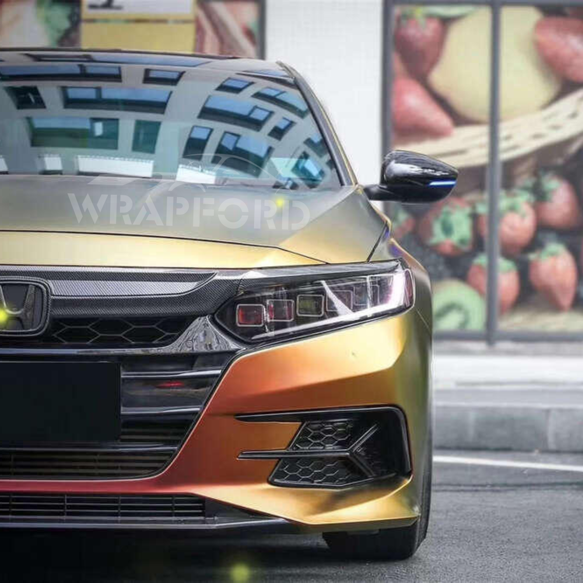 Glänzende Chamäleon Gold Rot Vinyl Wrap