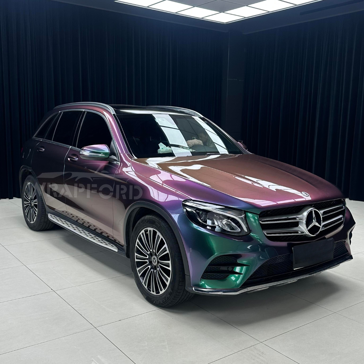 Glänzende Chamäleon Grün Lila Vinyl Wrap