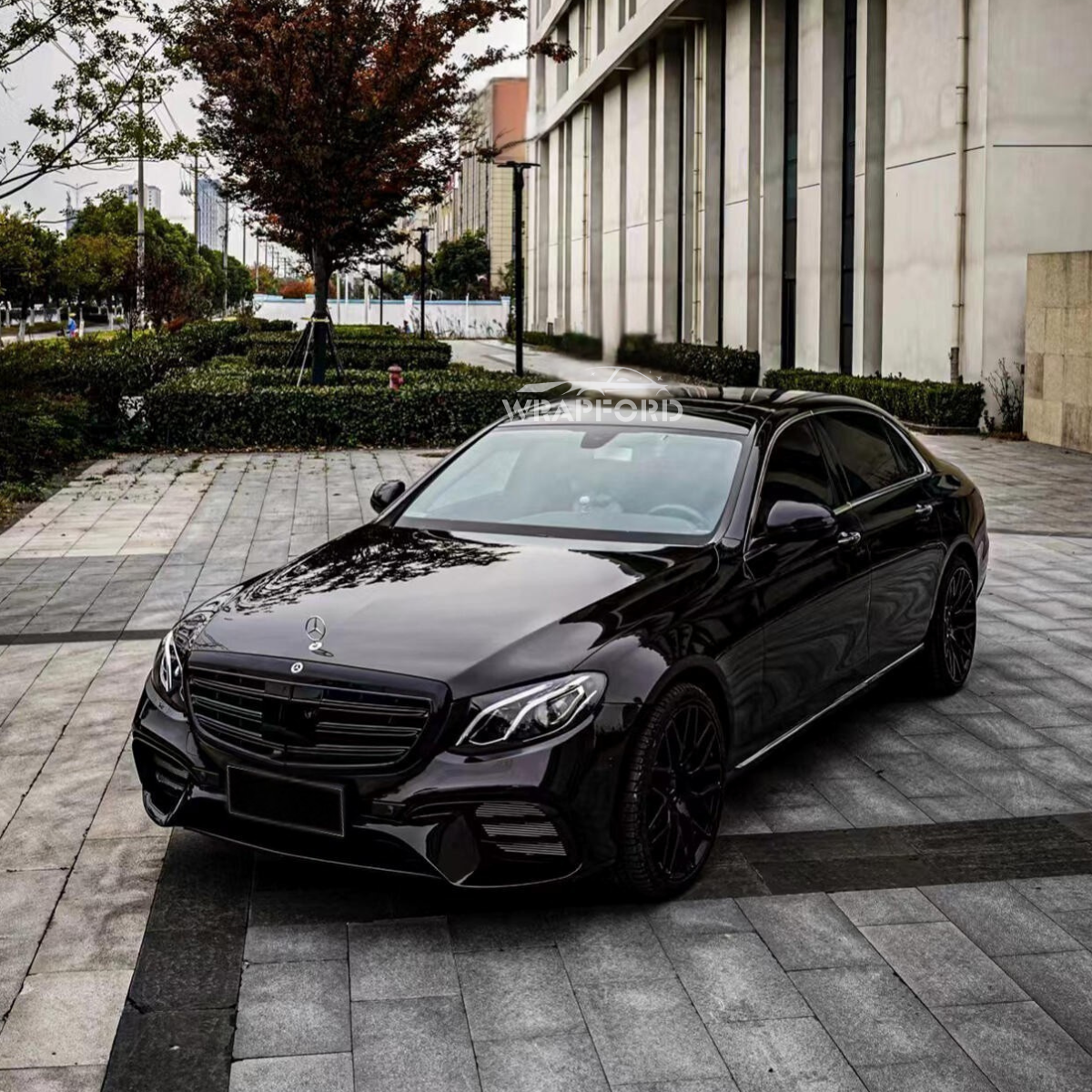 Glänzende Metallic Schwarz Vinyl Wrap