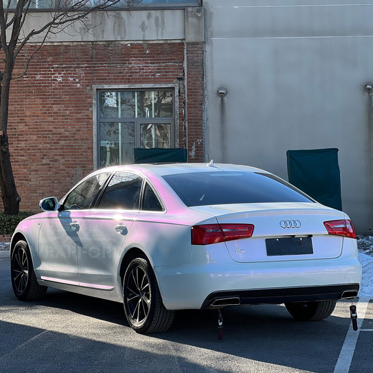 Glänzende Weiß Lila Chamäleon Vinyl Wrap