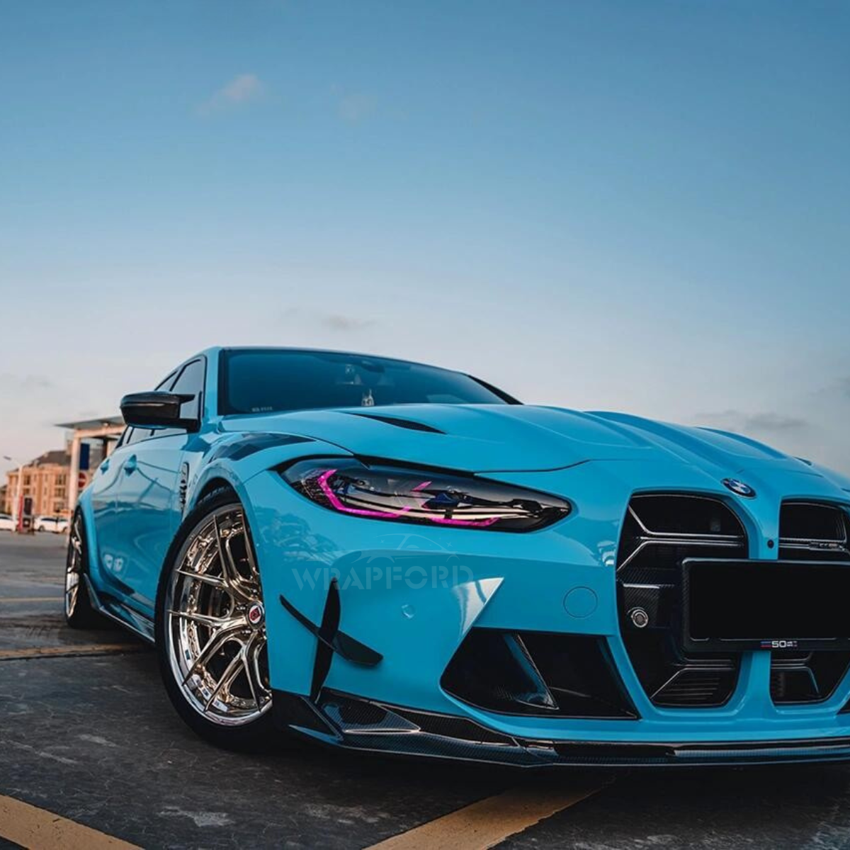 Hochglänzende Miami Blau Vinyl Wrap