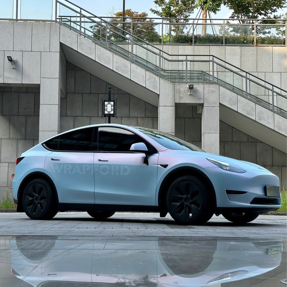Satinierte Blau Pink Mirage Vinyl Wrap