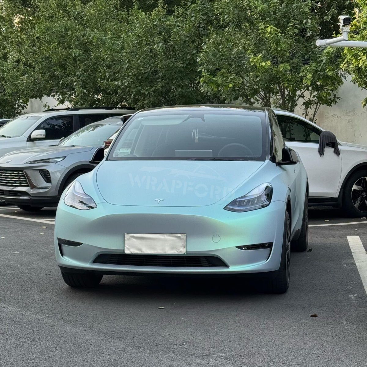 Satin Chamäleon Blau Grün Vinyl Wrap