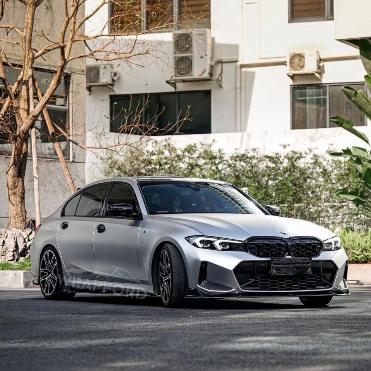 Satinierte Metallic Platin Silber Vinyl Wrap